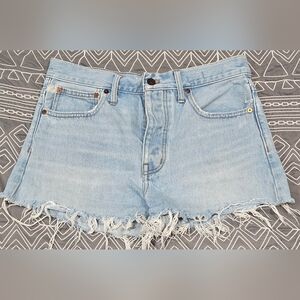 Madewell Raw Hem Button Fly Relaxed Denim Shorts Size 27